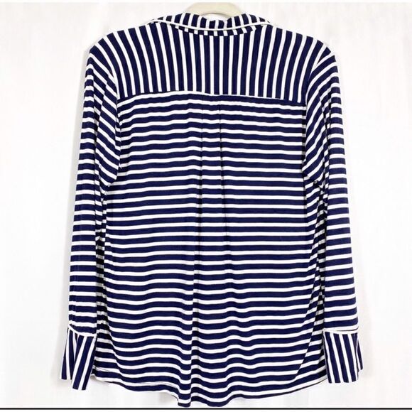 Maison Du Soir Monaco Pajama Set: Navy Stripe - Picture 9 of 14